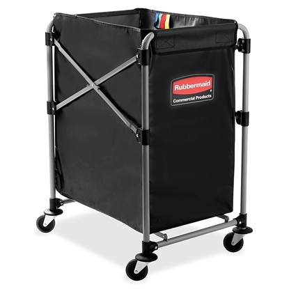 Picture of Cart, Housekeeping, Laundry, Clothes, Collapsible , X-Cart, Steel, Four Bushel , Black/Silver