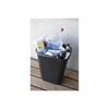 Deskside plastic receptacle in use