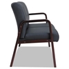 Picture of Loveseat, Alera Reception Lounge Series Wood , 44 7/8 x 26 1/8 x 33 Black/Mahogany. 30% recycled