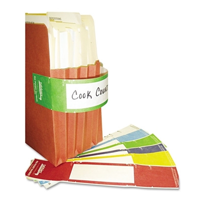 File Pocket handles, Green/White, 49/Pack, 9-5/8 x 2