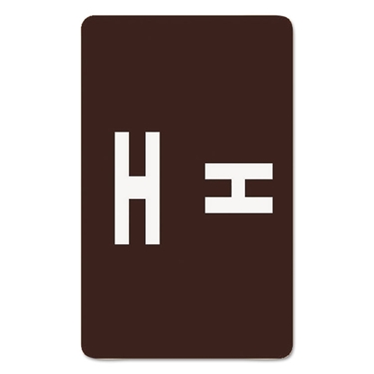 Letter H, Alpha-Z Color-Coded Second Letter Labels, Dark Brown, 100/Pack