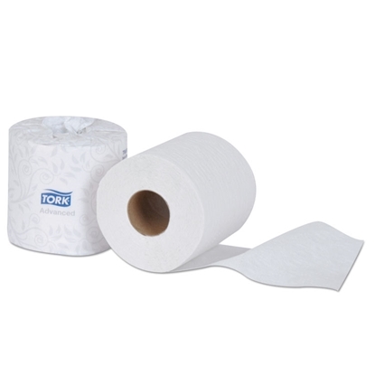 Tork Advanced 2-Ply Bath Tissue, White, 500 SheetsRoll, 48 RollsCarton