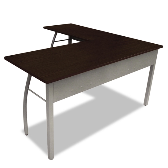Linea Italia® LITTR737MOC Trento Line L-Shaped Desk Mocha Gray
