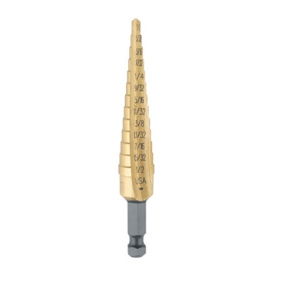 Unibit-1t 1/8"-1/2" stepdrill tin