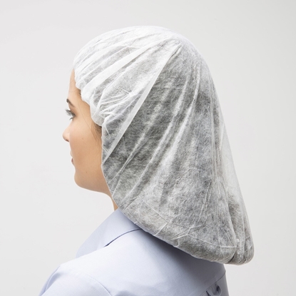 Bouffant Cap, 21", Poly, Industrial Grade, Blue