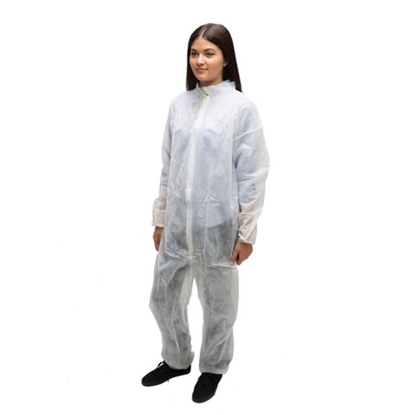 Coverall, 3XL, Poly Material, Industrial Grade